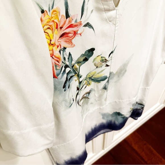 Anthropologie Maeve Women’s Oversized Watercolor Print Tunic Top Blouse Pullover - Picture 12 of 13